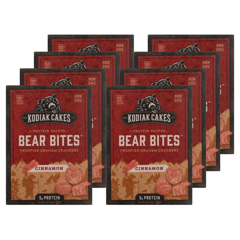 Kodiak Cakes Protein Packed Cinnamon Graham Cracker Bear Bites - Case of 8/9 oz, 1 of 9