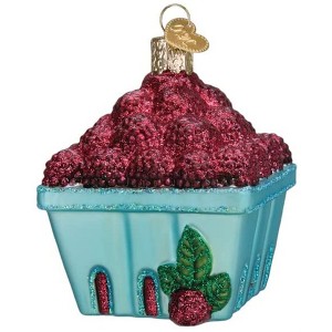 Old World Christmas Glass Blown Ornament for Christmas Tree, Carton of Raspberries - 1 of 4