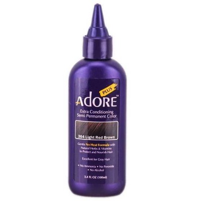 Adore PLUS Semi Permanent Hair Color - 364 LIGHT RED BROWN - Extra Conditioning Haircolor Dye