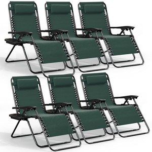 Nestl Zero Gravity Chairs, Reclining Camping Chair, Folding Outdoor Chair with Pillow & Cup Holder Tray - 1 of 4