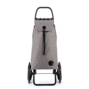 Rolser I-Max Tweed 6 Wheel Stair Climber Foldable Shopping Trolley Gray - 1 of 4