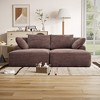 77.8" Oversized Corduroy Double Chaise Lounge Cloud Plush Sofa Bed with Throw Pillows - 3 of 4
