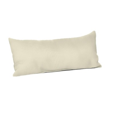 Casual Cushion Solid Sunbrella Fabric 1-Piece Indoor/Outdoor Lumbar Pillow, 22"W x 9"L