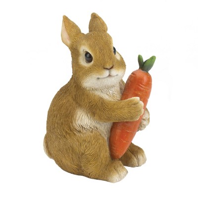 5" Polyresin Bunny Hugging Carrot Garden Figurine Tan - Zingz & Thingz