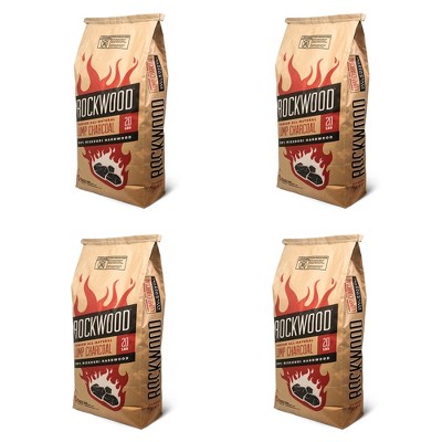 Rockwood 20 Pound All Natural Hardwood Grill Smoker Lump Charcoal Bag (4 Pack)