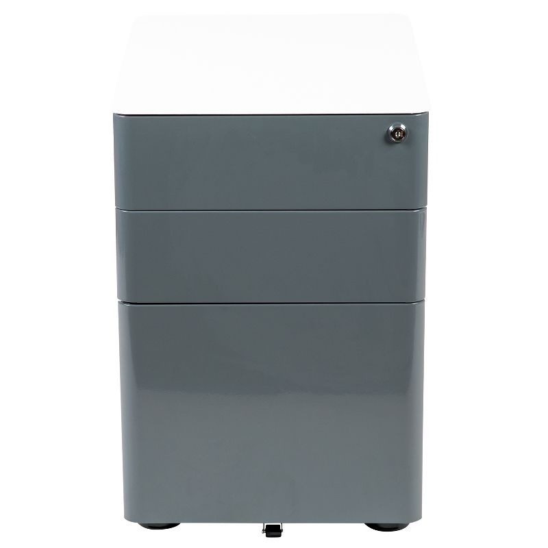 Flash Furniture Modern 3-Drawer Mobile Locking Filing Cabinet with Anti-Tilt Mechanism and Hanging Drawer for Legal & Letter Files, 4 of 14