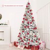 Tangkula Artificial Snow Flocked Christmas Tree, 8FT Hinged Christmas Tree W/ 1239 Branch Tips - 2 of 4