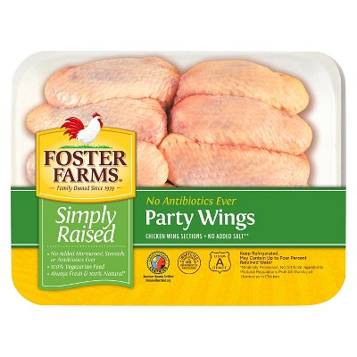 Foster Farms Simply Raised Antibiotic Free Party Chicken Wings - Price ...