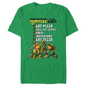Men's Teenage Mutant Ninja Turtles To-Do List Eat Pizza T-Shirt - 1 of 3