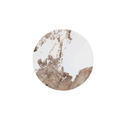 Laurel Round Black Sintered Stone Coffee Table with Stainless Steel Base