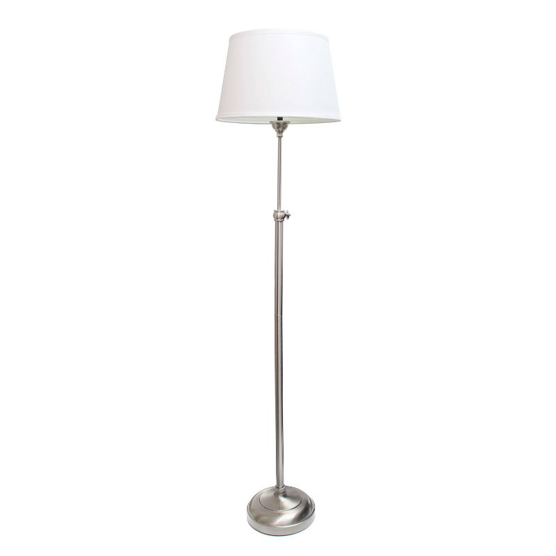 Set of 3 Adjustable Lamp Set (2 Table Lamps and 1 Floor Lamp) Metallic Silver - Elegant Designs, 5 of 9