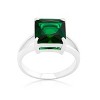 Slickblue Women's Blue/Green Cubic Zirconia Gypsy Ring with Rhodium Plating, 5.5 Carat, Size 5-10 - 2 of 4