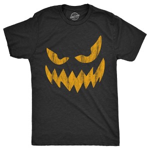 Mens Wavy Mouth Wayne Pumpkin T Shirt Funny Halloween Jack O Lantern Terrifying Smile Tee For Guys - Crazy Dog Men's T Shirt - 1 of 4