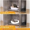 Cat Litter Box Enclosure Furniture with Shelves, Wooden Hidden Cat Litter Box Enclosure Furniture with 2 Door, Sockets and Pull Out Tray - 4 of 4