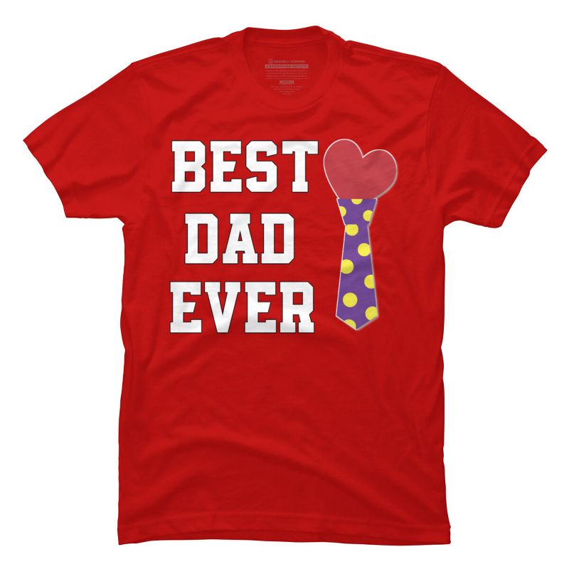 Men's Design By Humans Best Dad Ever Heart Tie By sukhendu12 T-Shirt, 1 of 3