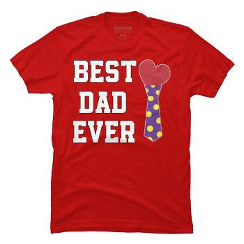 Men's Design By Humans Best Dad Ever Heart Tie By sukhendu12 T-Shirt