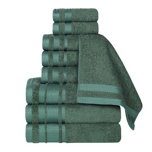 Cotton Medium Weight 9 Piece Bathroom Towel Set by Blue Nile Mills - 1 of 4