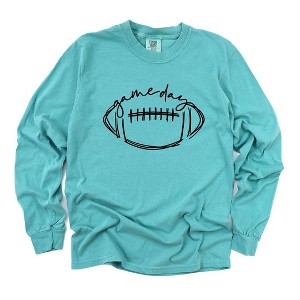 Simply Sage Market Women's Football Game Day Long Sleeve Garment Dyed Tee - 1 of 4