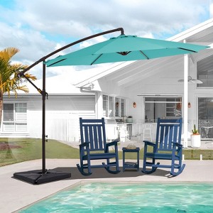Hyleory Beeram 10FT Round Cantilever Umbrella with Counterweight - 1 of 4