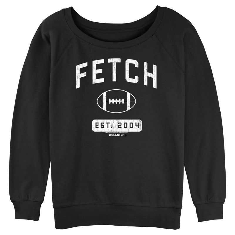 Junior's Mean Girls Distressed Fetch Football Est. 2004 Sweatshirt, 1 of 5