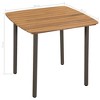 vidaXL Patio Table Garden Outdoor Dining Table Solid Acacia Wood and Steel - 4 of 4