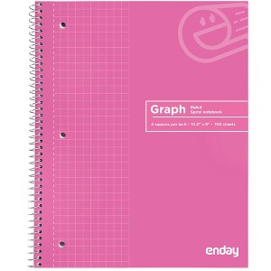 Enday Quad-Ruled Spiral Notebook 100 Sheets - 1 of 3