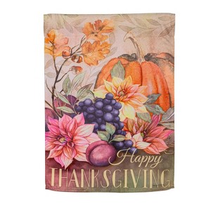 Evergreen Happy Thanksgiving Suede Garden Flag 12 x 18 Inches Indoor Outdoor Decor - 1 of 4
