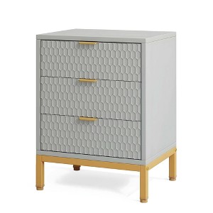 NicBex  25.8"Tall Nightstand with 3 Drawers,Modern Bedside Table with Metal Handles and Metal Legs for Bedroom,Living Room - 1 of 4