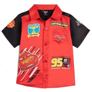 Disney Toy Story Mickey Mouse Cars Nightmare Before Christmas Button Down Shirt Toddler to Big Kid - 1 of 4