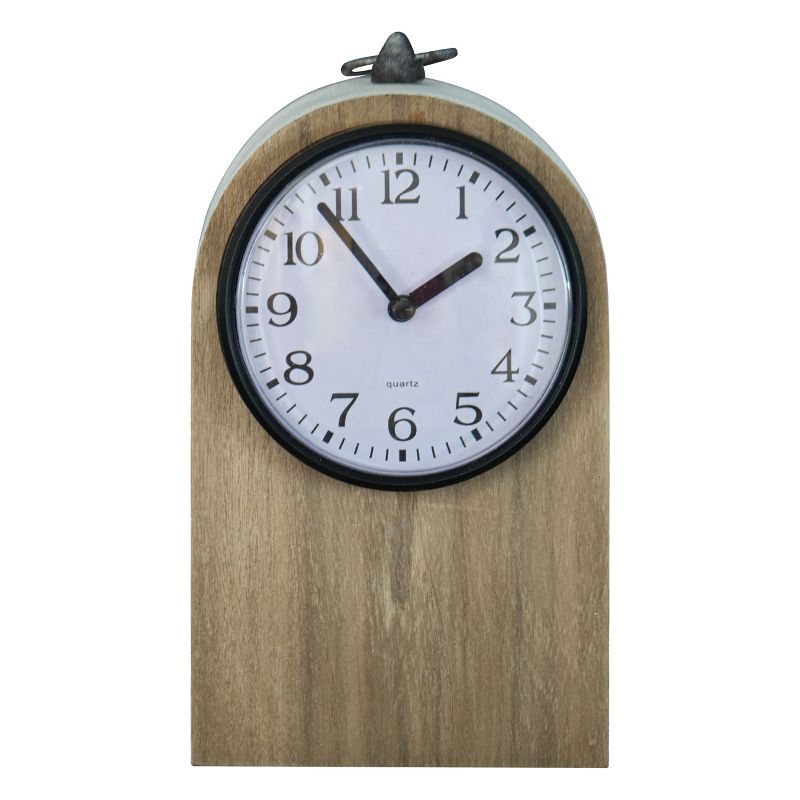 Rustic White Wood Battery Operated Table Clock - Foreside Home & Garden, 1 of 8