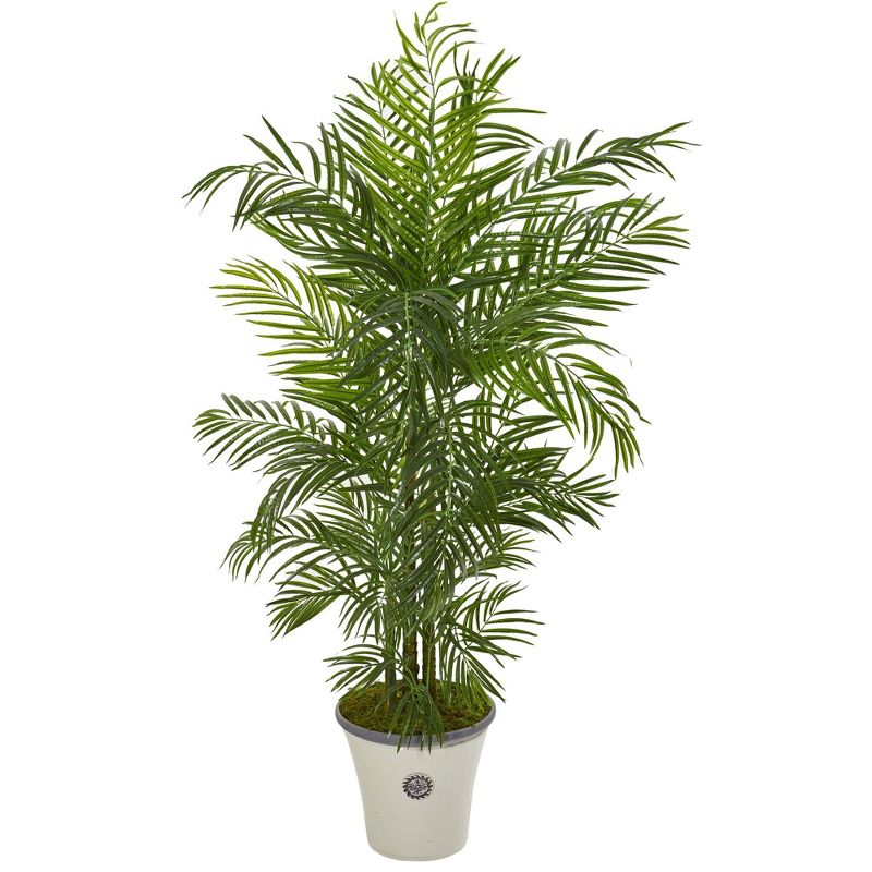 Nearly Natural 6’ Areca Palm Artificial Tree in Planter(Indoor/Outdoor), 1 of 2