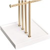 4-Tier Jewelry Tree Stand, White and Brass Multi-Level Display Organizer for Necklaces, Bracelets and Earrings - 3 of 4