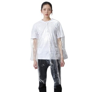 Unique Bargains Disposable Rain Ponchos  Raincoats Waterproof Lightweight for Men and Women with Hood and Sleeves Clear - 1 of 4