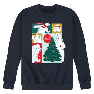 Men's - Coca Cola - Christmas Polar Bears with Tree Graphic Fleece Sweatshirt - 1 of 4