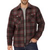 Men’s Heavyweight Cotton Brawny Brushed Flannel Shirt Jacket with Zipper and Faux Shearling Lining - 3 of 4