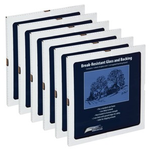 Ambiance Break-Resistant Picture Frame Glass and Backing, 12x12" Pack of 6, for Replacement or Empty Frames, 2mm Thick, Rounded Edges for Safe - 1 of 4