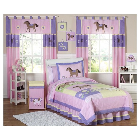 Pink Purple Pretty Pony Comforter Set Twin Sweet Jojo