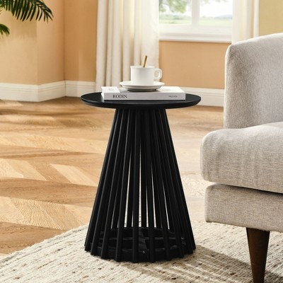 NicBex Minimalist Round Coffee Table with Solid Wood Hollow Base,Simple Side Table,Center Table for Livng Room