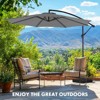 HANPURE 9.8FT Offset Patio Umbrella, Cantilever Sun Shade with Tilt, 8 Ribs, UV Protection for Backyard, Lawn, Garden, Pool - 3 of 4