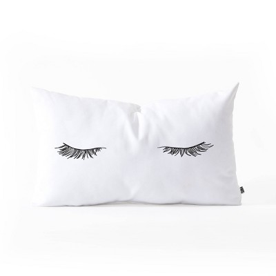 The Colour Study Closed Eyes Lashes Oblong Lumbar Throw Pillow Black - Deny Designs