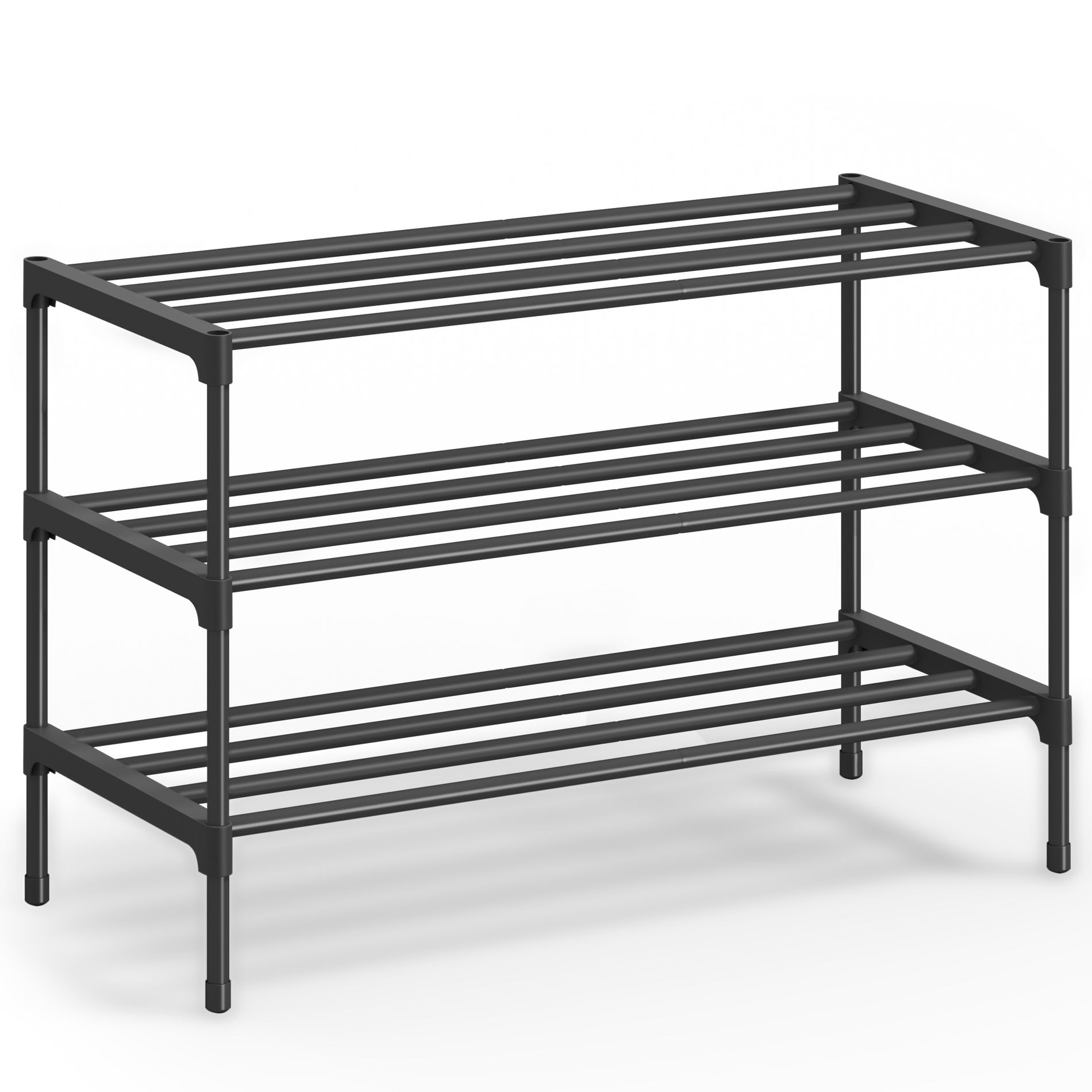 2/3/ 4-Tier Shoe Rack for Closet, Compact Metal Shoe Organizer Shelf for Entryway, Bedroom, Small Spaces, Stackable