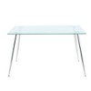 CAVINAS Dining Table Contemporary Rectangle Tempered Glass Dining Table with Metal Legs - 3 of 4