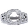 Pompeii3 3/4ct Cushion Halo Diamond Ring Setting 14K White Gold - 2 of 4