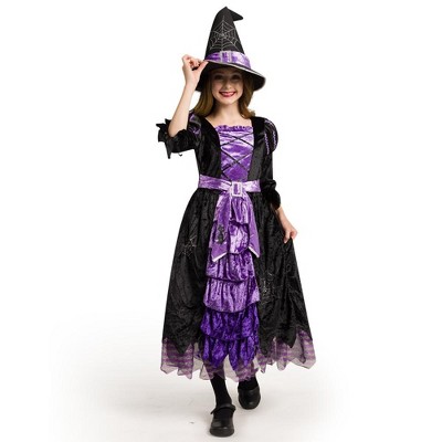SYNCFUN Girls' Halloween Costume Witch Costume for Halloween Dress Up Party