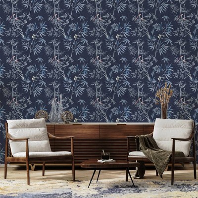 Nightfall Bamboo Chinoiserie Peel and Stick Wallpaper Roll