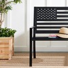 Best Choice Products Indoor Outdoor Steel Garden Bench w/ American Flag Backrest, 790lb Capacity - 2 of 4
