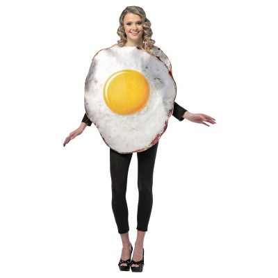 Imposta Costumes Adult Get Real Fried Egg Costume Bodysuit Yellow/White One Size