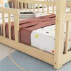 Okak Double Twin House-Style Roof Bed Frame with Guardrails, Modern Floor Bed without Door for Toddlers/Kids Bedroom - 4 of 4