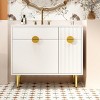 Modern Bathroom Vanity with Resin Sink and Drop-Down Door, Compact Bathroom Storage Cabinet with Sink-The Pop Home - 3 of 4