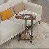 1PC Rustic Brown End Table with Charging Station, Sofa/Couch Table with USB Ports and Outlets, Nightstand on Wheels and Shelf for Living Room/Bedroom - 4 of 4